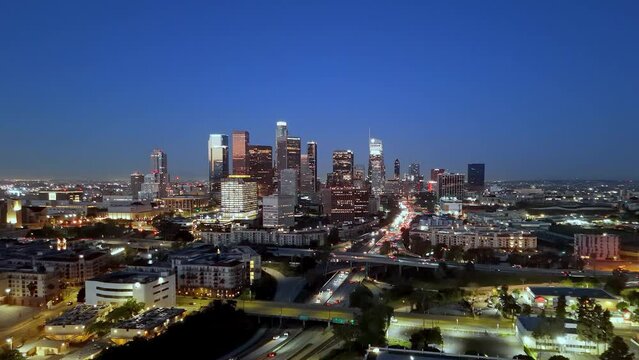 Los Angeles city downtown in the morning