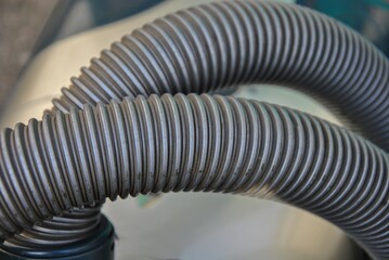 vacuum cleaner hose close up. blurred background
