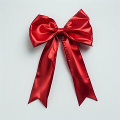 Stunning Red Satin Bow, Capturing Attention with Rich Texture