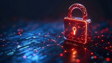 Quantum Lock: Cybersecurity's Future. Concept Cybersecurity Trends, Quantum Computing, Encryption Techniques, Future Threats, Data Protection - obrazy, fototapety, plakaty