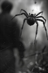 Arachnophobia: The Paralyzing Fear of Spiders Captured in Monochrome