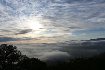 sunset over the mountains