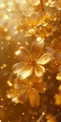 Wunderschöne goldenen Blumen als Hintergrundmotiv und Dekoration