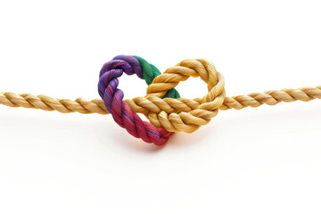 Rainbow Heart Shaped Knot for Gay Marriage Concept