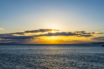 Fototapeta premium Enoshima sunset over the sea, Japan