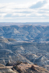 Landscape Views in Springtime of the North Dakota Badlands of Theodore Roosevelt National Park 