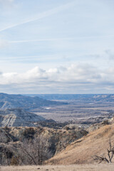 Landscape Views in Springtime of the North Dakota Badlands of Theodore Roosevelt National Park 