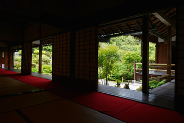 等持院　書院から庭園を望む　京都市北区 - obrazy, fototapety, plakaty