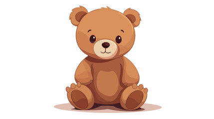 Brown sitting teddy bear. vector 2d flat cartoon va