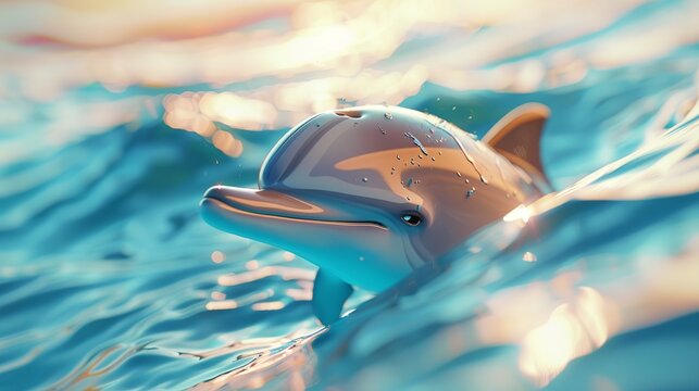 A playful dolphin in the water