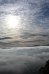 clouds over water