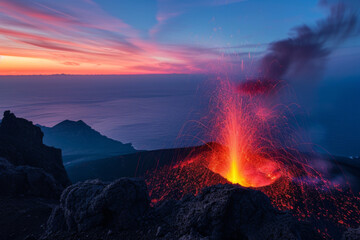 Bubbling lava vulcano magma