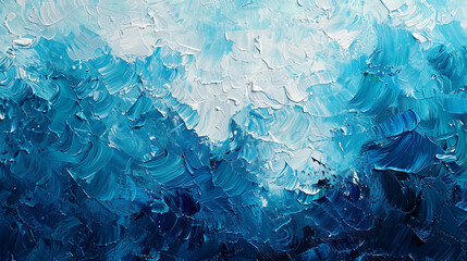 A vibrant blue oceanic texture sea foam abstract art from a serene original painting for abstract background in blue turquoise color detailed Ocean wave. 