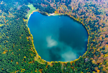 Aerial view of Saint Ana lake in Romania