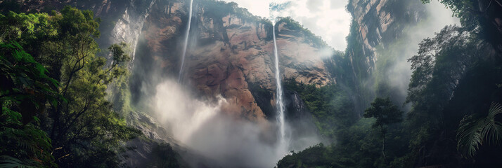 Majestic Angel Falls in the Venezuelan Jungle - obrazy, fototapety, plakaty