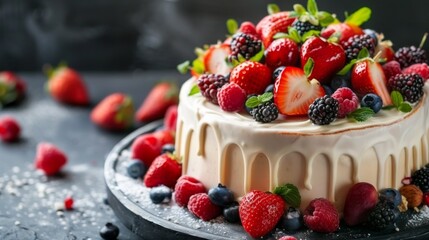 Sweet Symphony: A Cake of Fruits