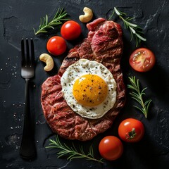 Culinary Symphony: Seared Steak Harmonized With a Fried Egg