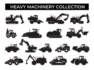 Collection of Heavy Machinery Silhouettes