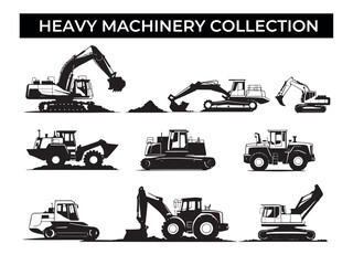 Heavy Machinery Silhouettes Set