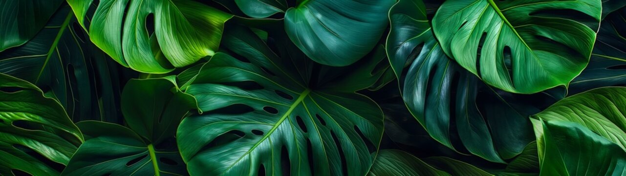 Große tropische Blätter, Massive riesige Blätter, tropische Pflanzen, Hintergrund und Textfreiraum