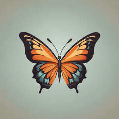 illustration of an butterfly flat logo art concept digital art clean background