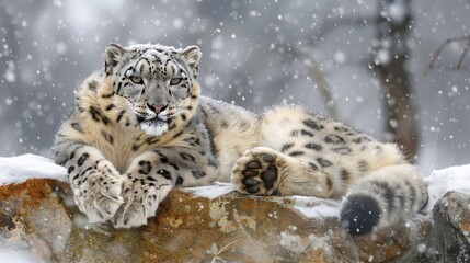 Fototapeta premium snow leopard.