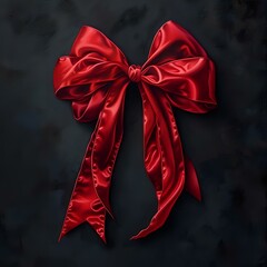 Gift-Related Services with Realistic Red Satin Ribbon and Bow