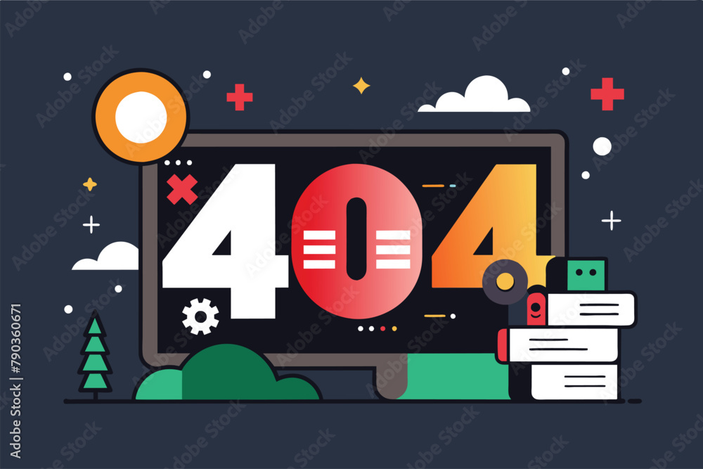 Poster a simple and minimalist flat vector illustration showing the number forty repeated on a computer scr