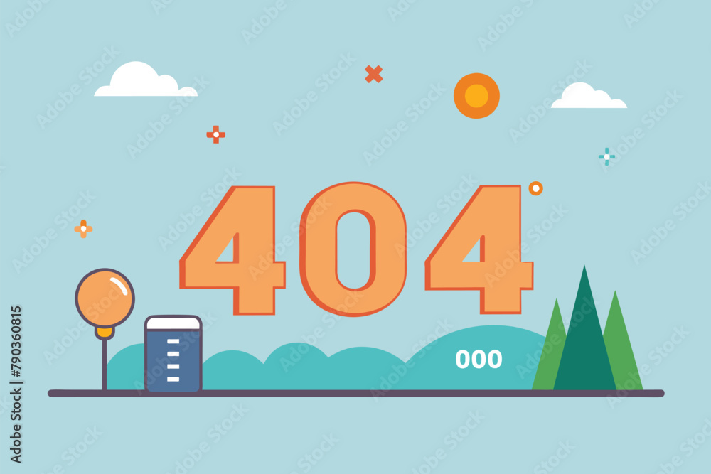 Poster simple and minimalist illustration of the number forty repeated multiple times, 404 error, simple an