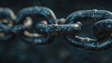 A depiction of a coiled metal chain