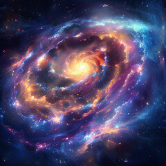 Obraz premium Cosmic Chromatics Vibrant Galactic Background