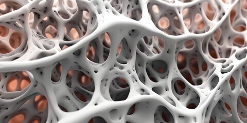 Microscopic view bone tissue, structure, closeup