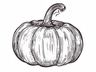 Pumpkin hand drawn outline doodle on white background