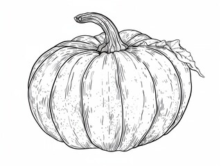 Pumpkin hand drawn outline doodle on white background