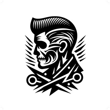 recommend clip art: rock and roll; rockabilly in modern tribal tattoo, abstract line art of people, minimalist contour. Vector