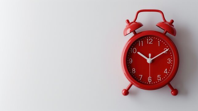 A red alarm clock timer ringing on white background. AI generated image