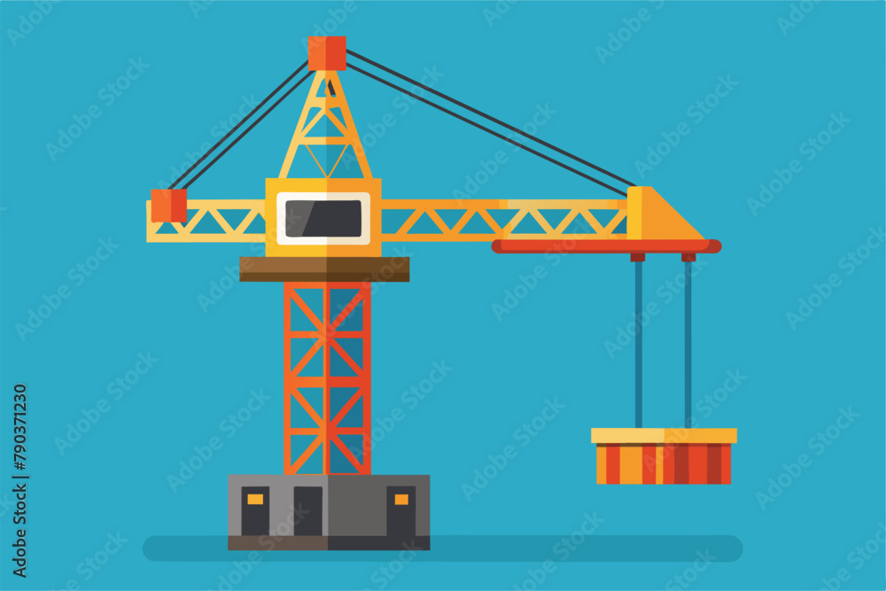 Aufkleber a construction crane with a bucket attached to the back, ready for lifting materials on a constructi