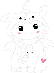 unicorn coloring page for kids