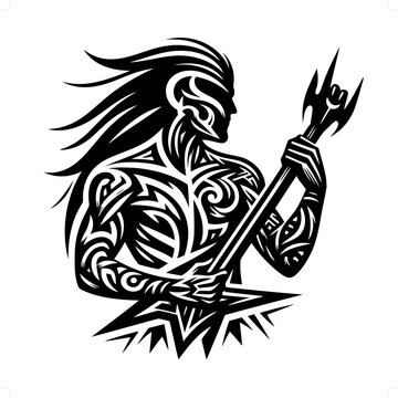 recommend clip art: rockstars in modern tribal tattoo, abstract line art of people, minimalist contour. Vector