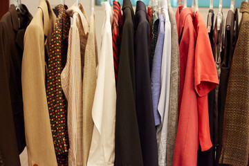 Clothing on a rack 