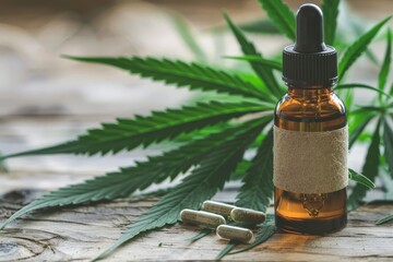 Transforming Health with THC Oil and Cannabis Sativa: Exploring Leaf and Liquid Applications in Consumer Markets - obrazy, fototapety, plakaty