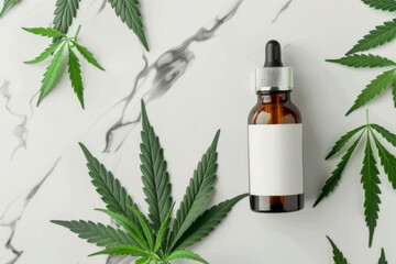 Emotional Health Infusions with CBD Mockup and Cannabis Marijuana: Utilizing Edible, Pharmaceutical Industry Techniques - obrazy, fototapety, plakaty