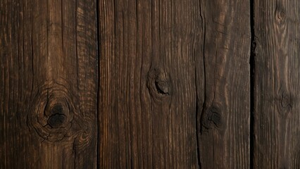 Naklejka premium Dark brown wooden planks with natural texture and patterns