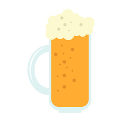 Cold beer icon or sign. Vector flat beer illustration isolated on white background. Alcohol drink pub or bar