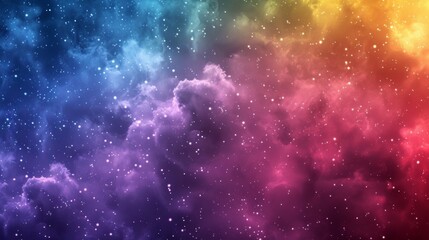 A colorful background with stars and clouds in the sky, AI