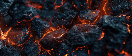 Vivid illumination within dark coals