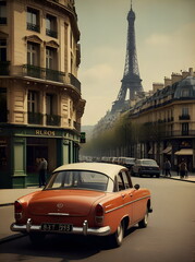 Vintage travel poster of Paris