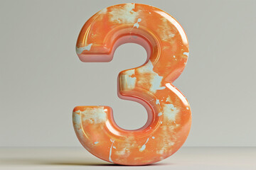 Number 3 in 3d style  - Powered by Adobe
