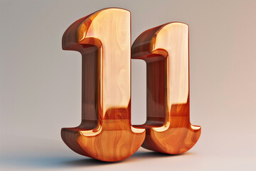 Number 11 in 3d style  - obrazy, fototapety, plakaty