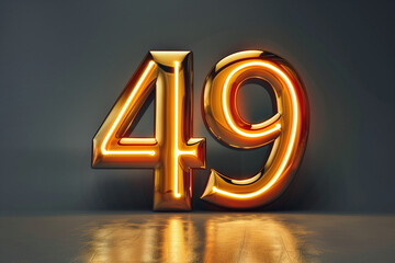 Number 49 in 3d style  - obrazy, fototapety, plakaty